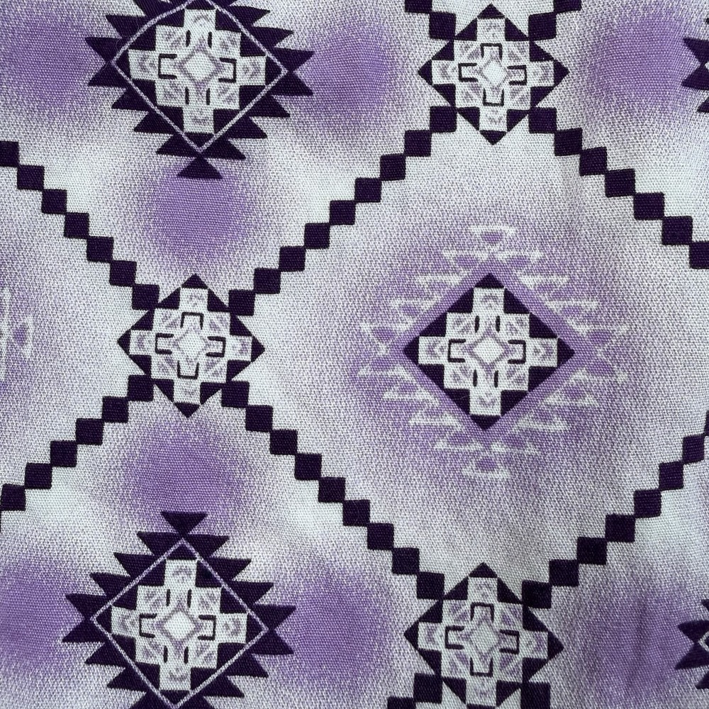 Cowgirl Hardware Western Shirt Girls 6/S Long Sleeve Aztec Purple Crystal Snaps - Picture 11 of 14